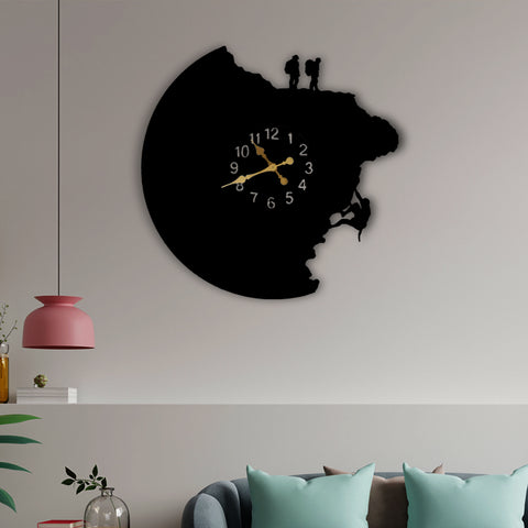 Modern Art Mountain Climbers Wall Clock