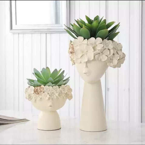 Surreal Faces Table Planters