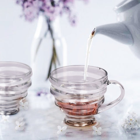 Minimalist Clear Crinkled Teacups