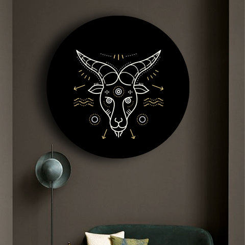 Black and Gold Zodiac Canvases - Capricorn