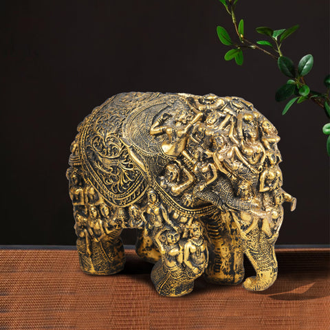 Carved for Rusticity Elephant Table Accent