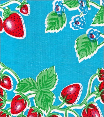 Blue Strawberry Oilcloth Fabric – Denver Fabrics