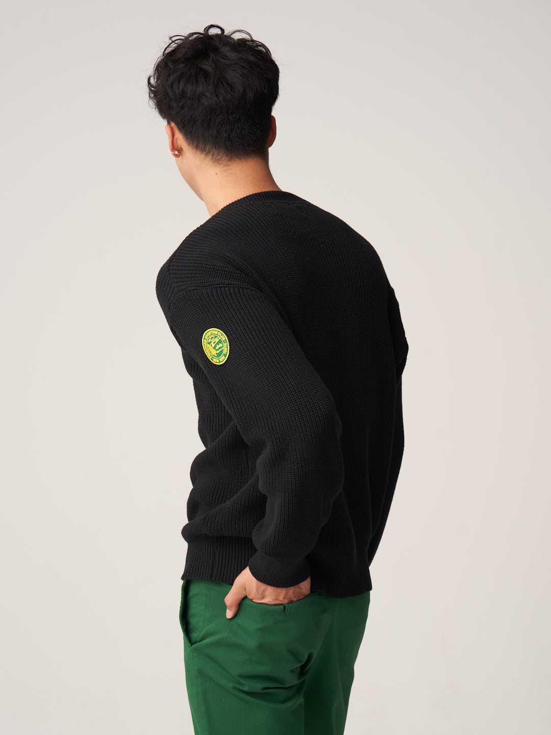 FSC Patch Crewneck Sweater- Black