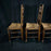 Set of Four Early 19th Century Carved British Oak Dining Chairs or Side Chairs with Original Patina and Rush Seats