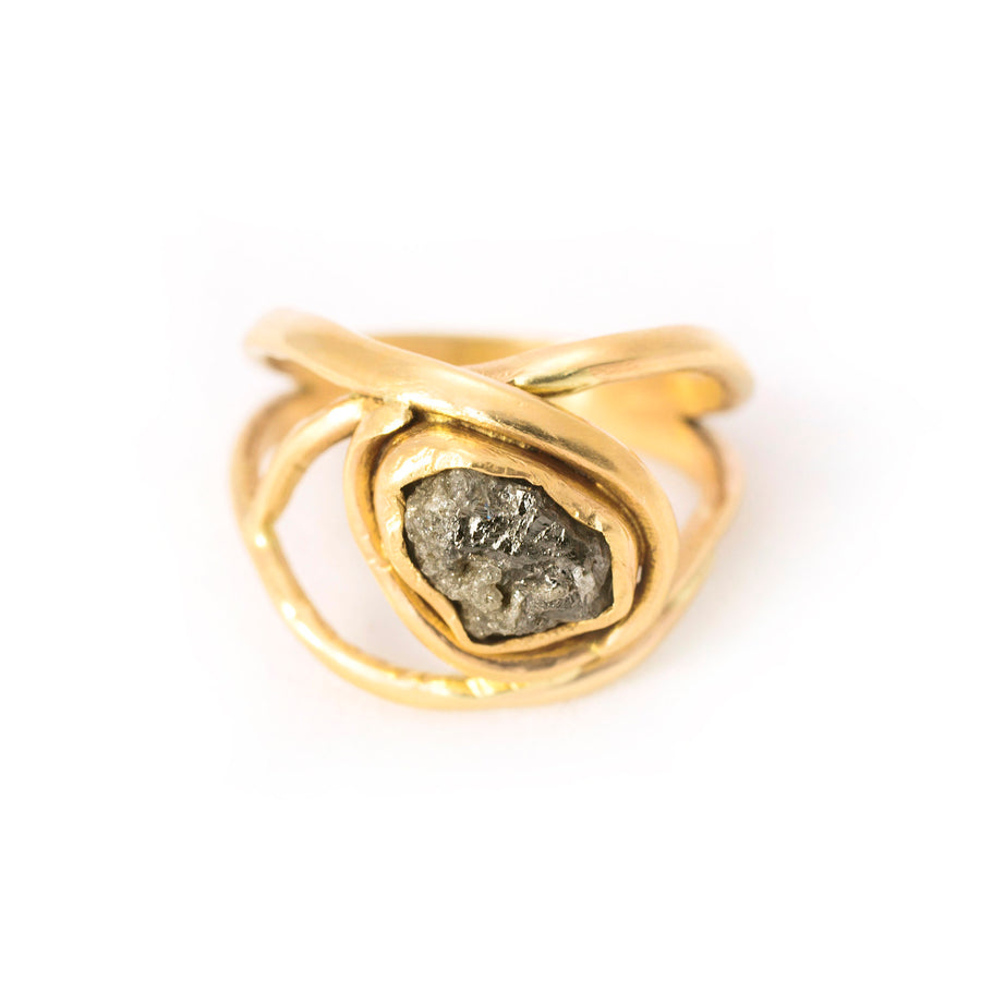 Zena | Raw Gray Diamond Engagement Ring and Wedding Band – Melissa ...