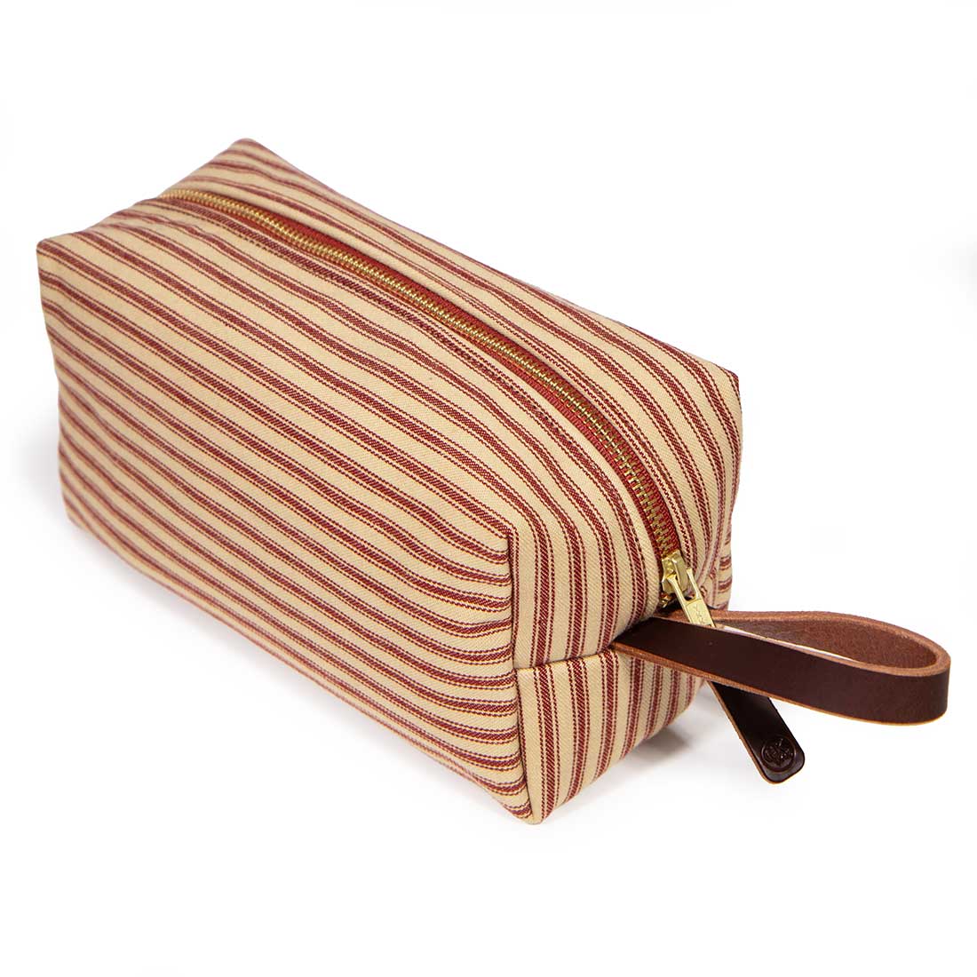 Barn Red Ticking Stripe Travel Kit