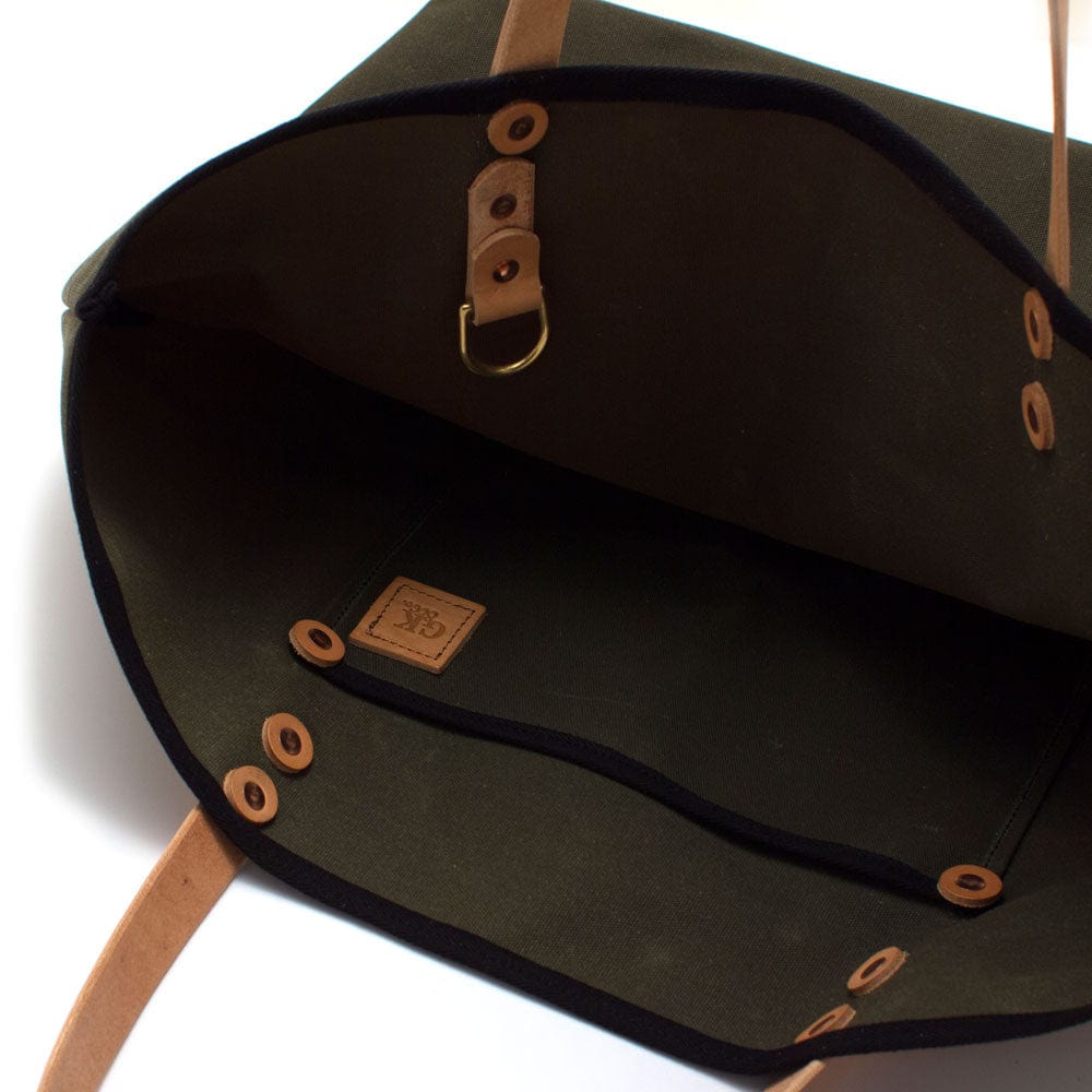 Army Green Waxed Canvas All Day Tote – General Knot & Co.