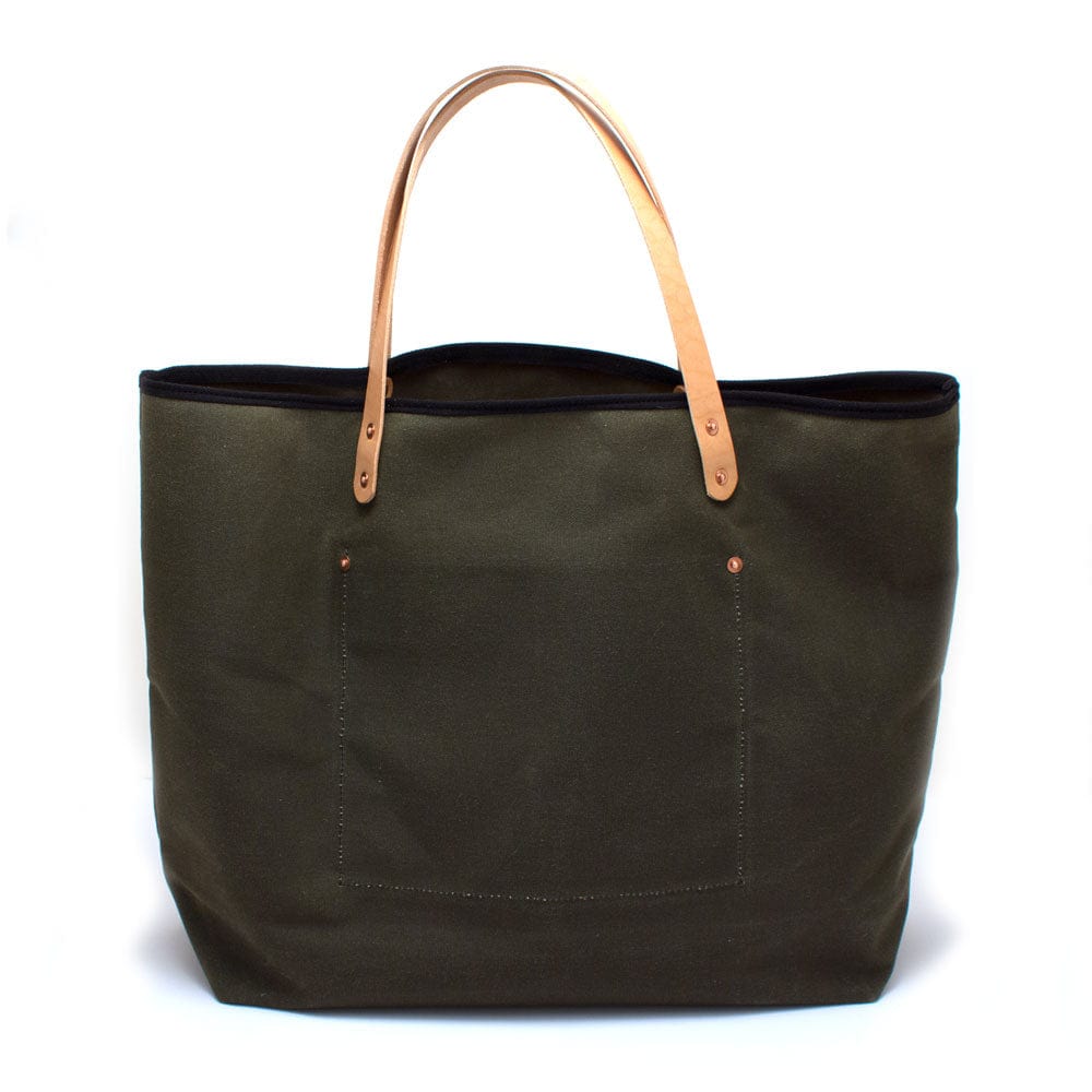 Army Green Waxed Canvas All Day Tote - General Knot & Co.