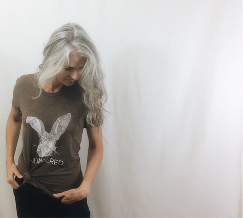 brown unisex t-shirt hare hair numbered