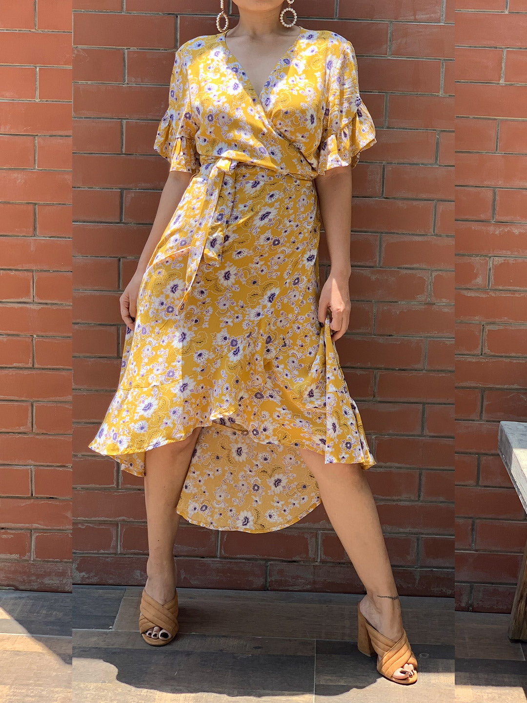 Buy Yellow Floral Summer Dress Online 