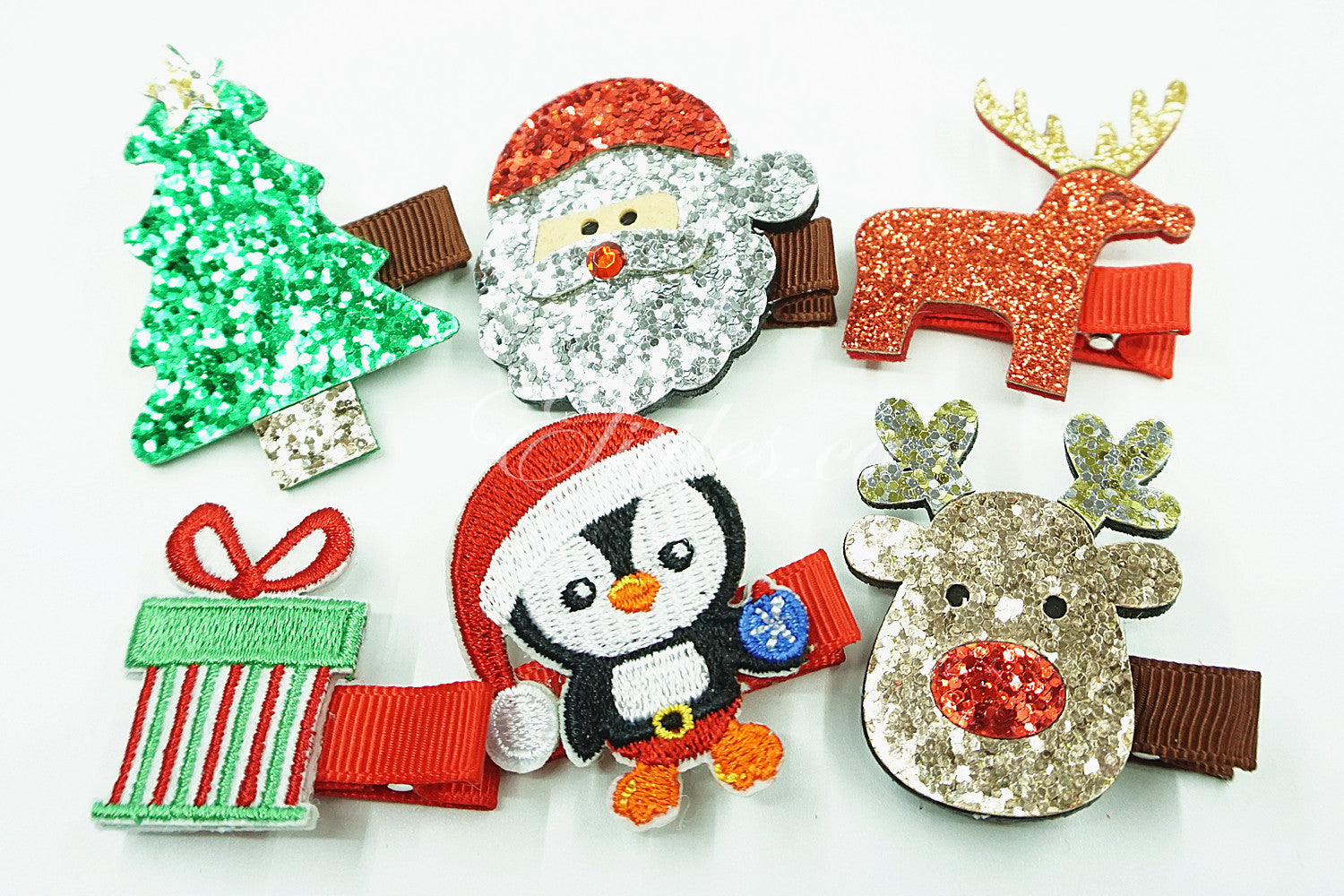 christmas hair clips