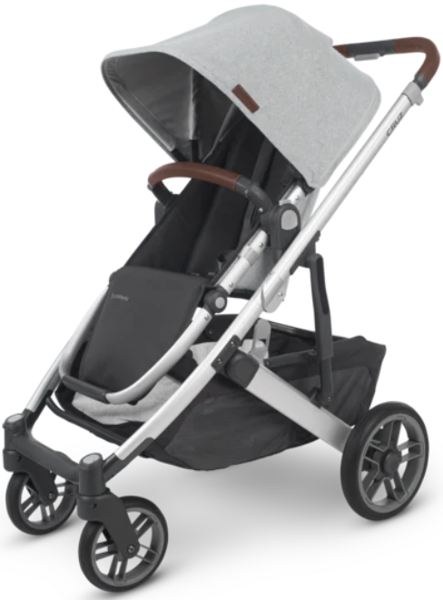 UPPABABY Cruz stroller in stella light grey fabric, dark grey frame