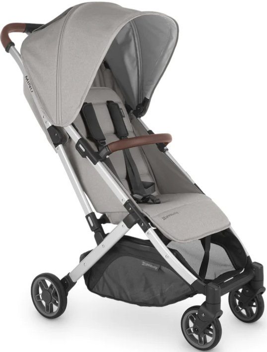 UPPABABY Minu V2 Stroller in Emilia light grey fabric and an aluminum frame