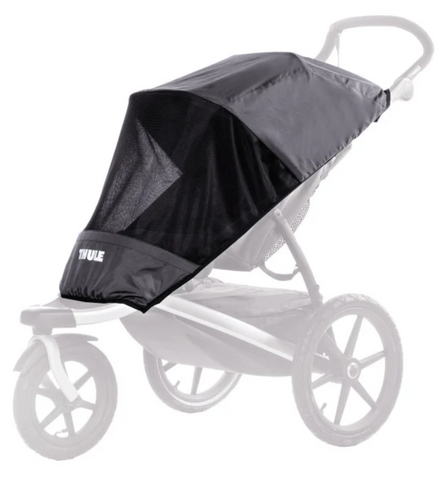 https://www.mbeans.com/products/thule-stroller-mesh-sun-insect-cover-glide-2-urban-glide-2-2019. a black mesh shield over a thule stroller