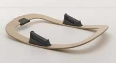 bugaboo giraffe rocker base. an oval beech wood frame on a studio background