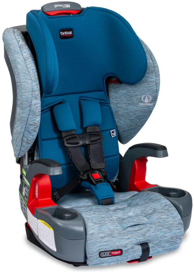 BRITAX GROW-WITH-YOU CAR SEAT SIT ON A WHITE STUDIO BACKGROUND, LINKS TO MBEANS.COM FOR PURCHASE