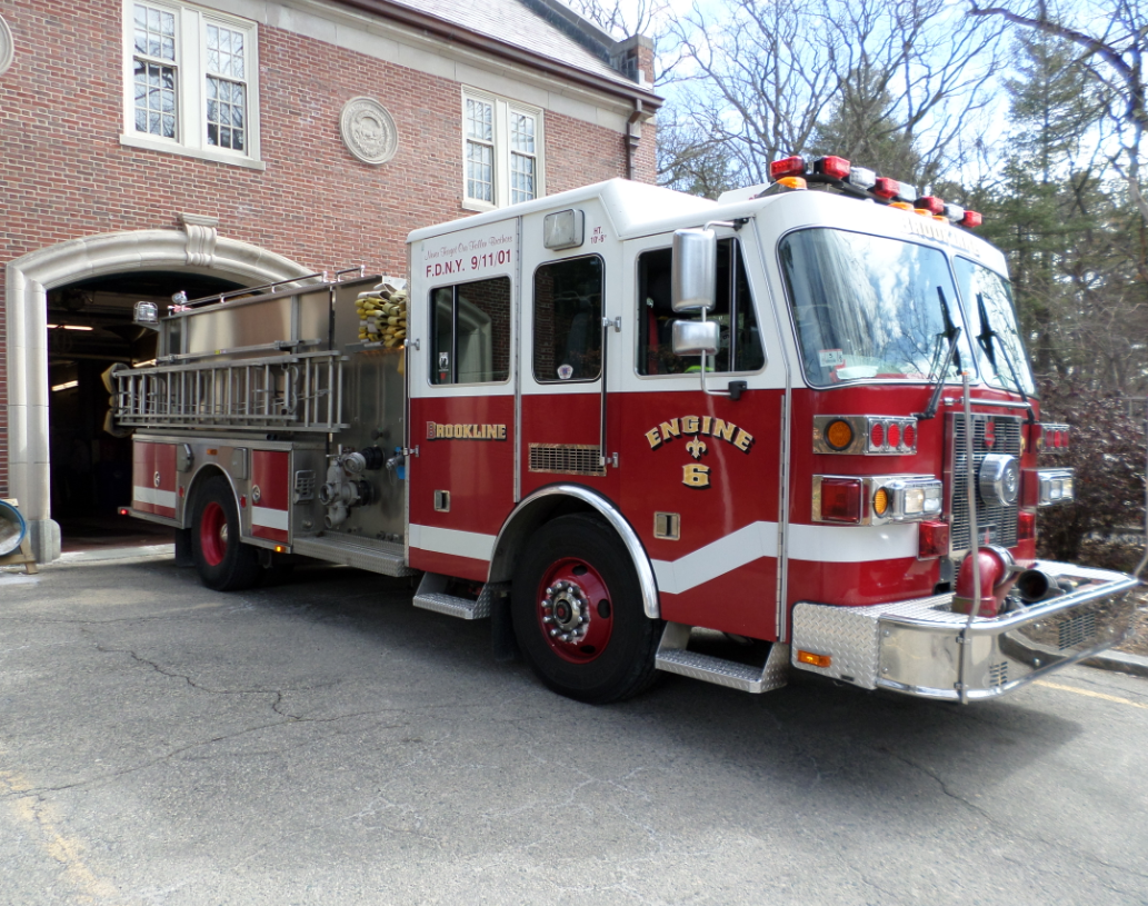 image of fire truck from brookline, ma.