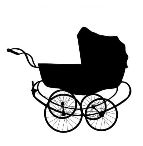 vintage pram versus modern baby stroller