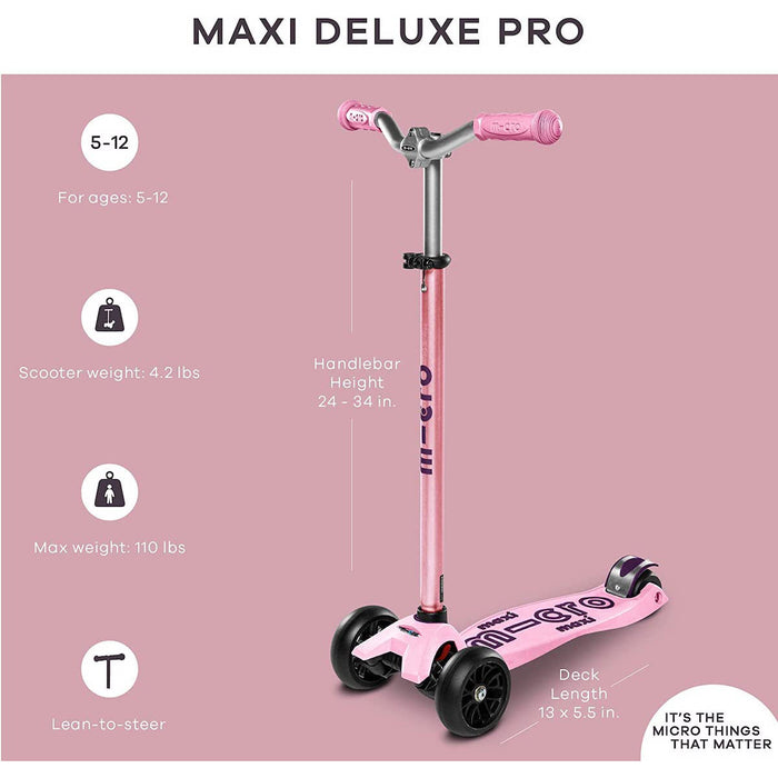 Micro Kickboard Maxi Deluxe Pro Scooter - Rose