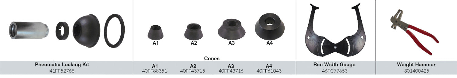 CEMB 2-Hit Tire Dealer Wheel Balancer included parts