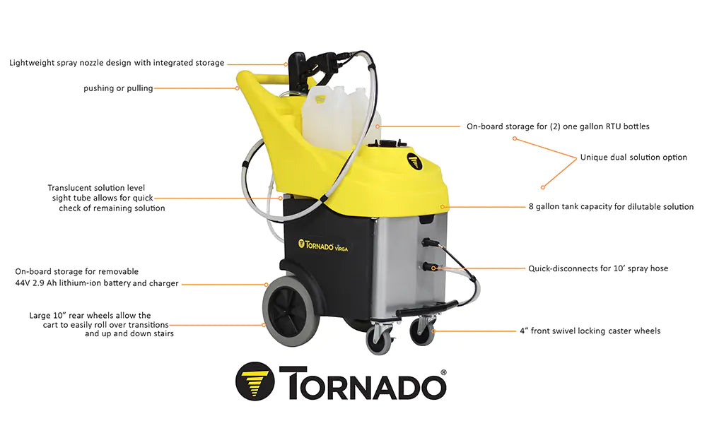 Tornado TP380-G08-U Virga Electrostatic Battery Cart Mister Disinfectant Sprayer