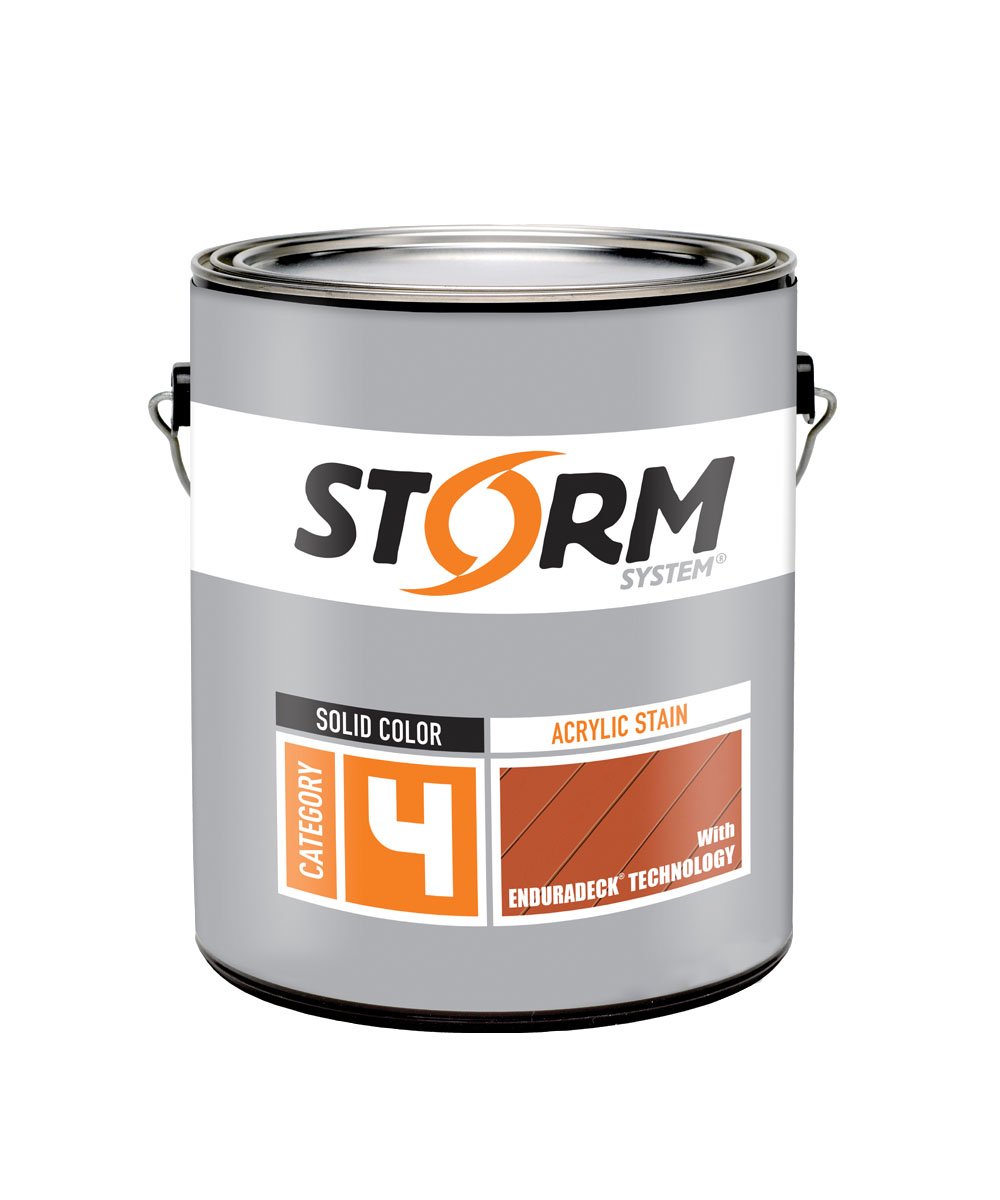 Storm Cat 4 Acrylic Stain with Enduradeck Tech, available at Kelly-Moore Paints in CA, TX, NV & OK.
