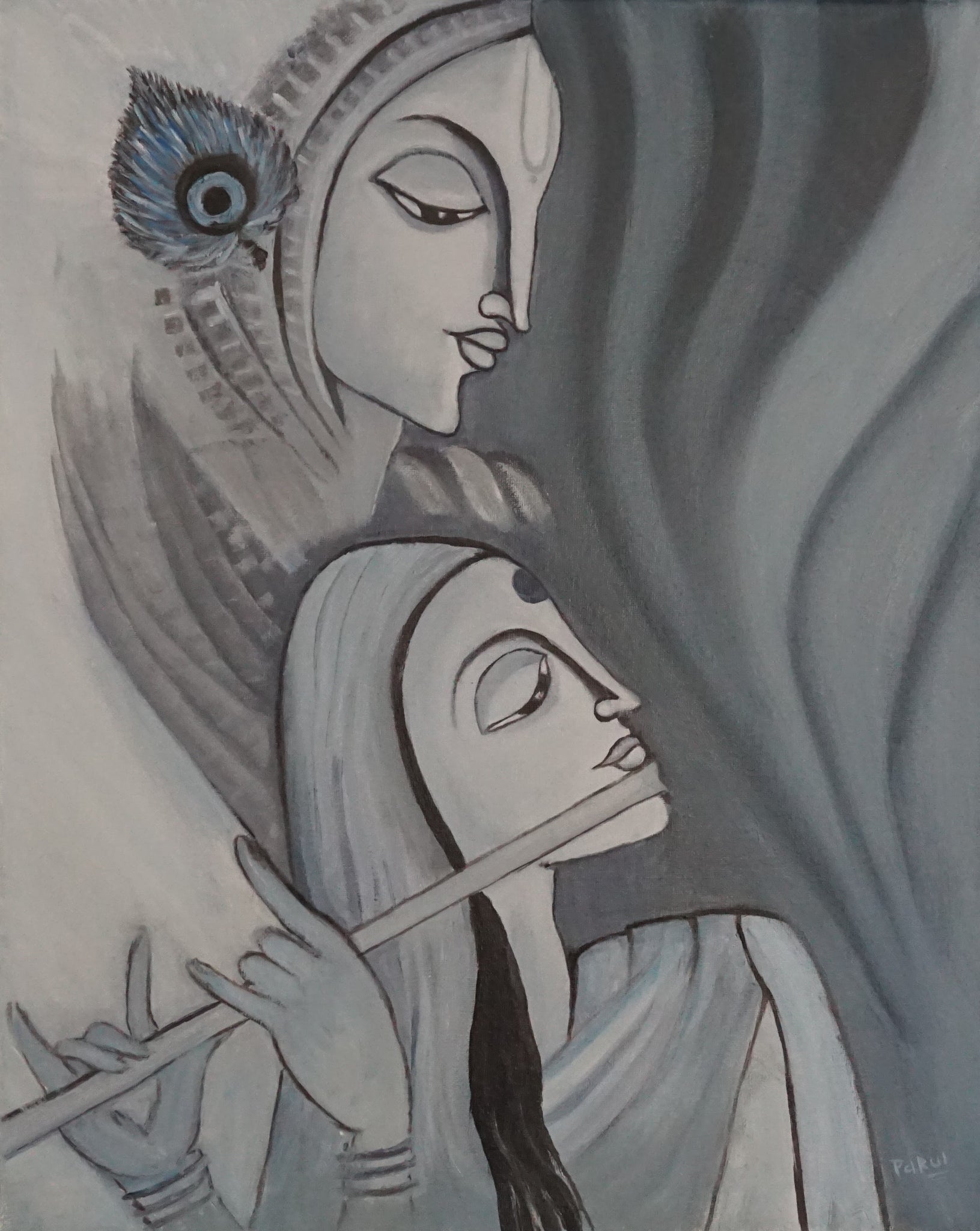 Painting Radha Krishna Black And White Hd Images - melalpa