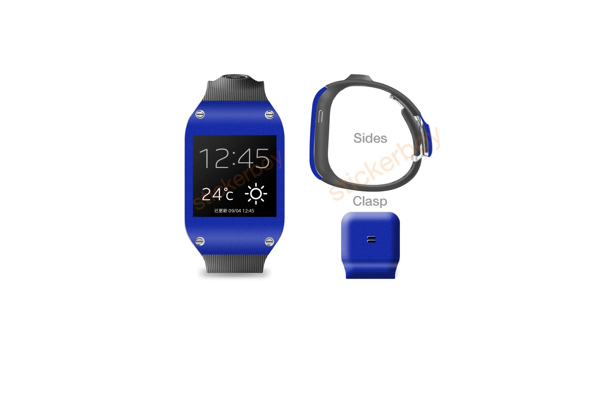 Blue Matte Antibacterial Samsung Galaxy Gear Skins Stickerboy Skins For Protecting Your Mobile Device