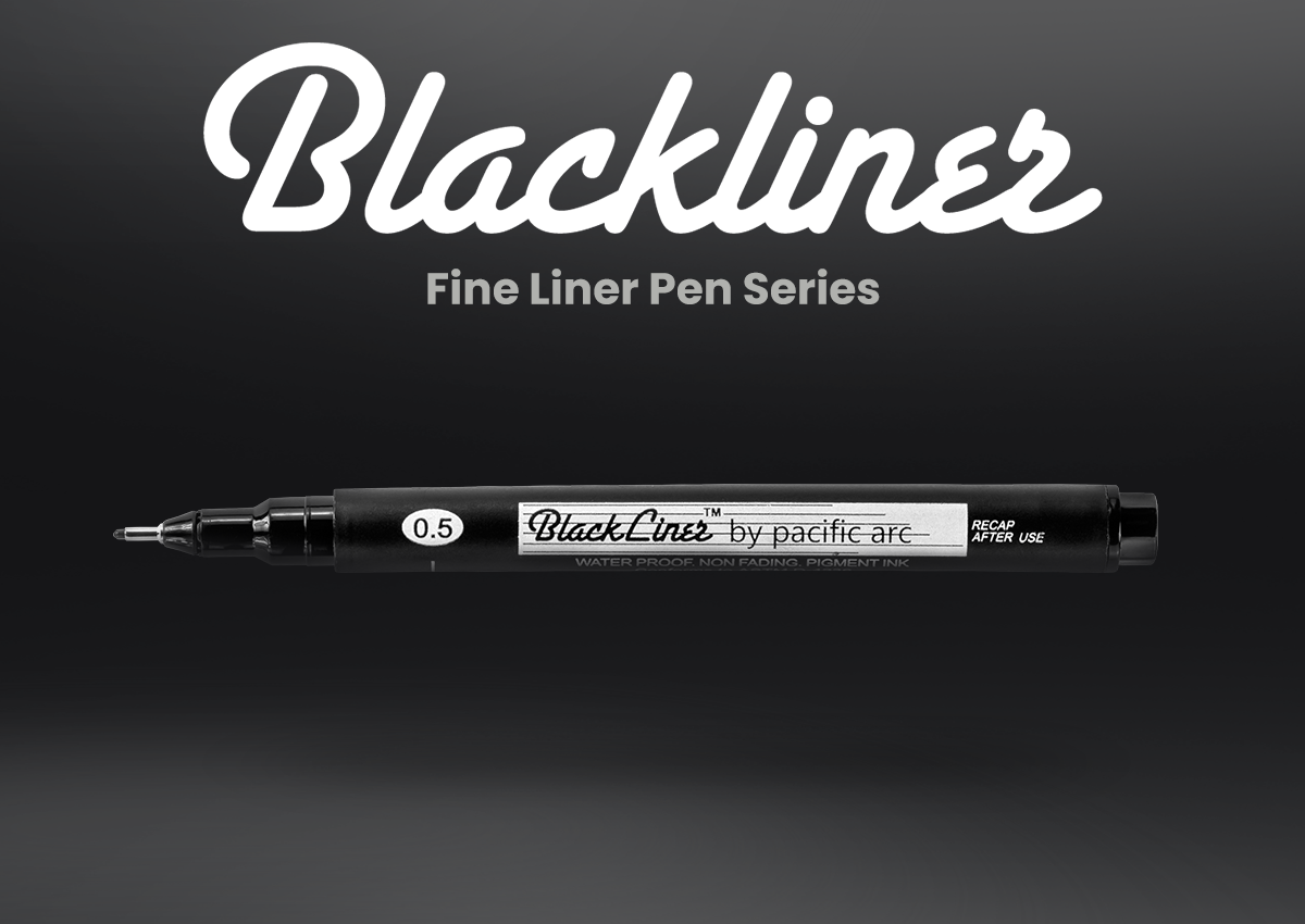 Pacific Arc, Blackliner Black Fineliner Pens, Set of 4 Differently Sized  Fine Drawing Pens for Artists, Sketching Pens, Journaling Pens, Hand