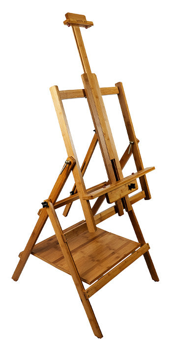 SATYAM KRAFT Pack Of Set 3, 40 cm Wooden foldable and lightweight Tripod  Easel Stand with 10x12 Inch Canvas Sheet For displaying great artwork