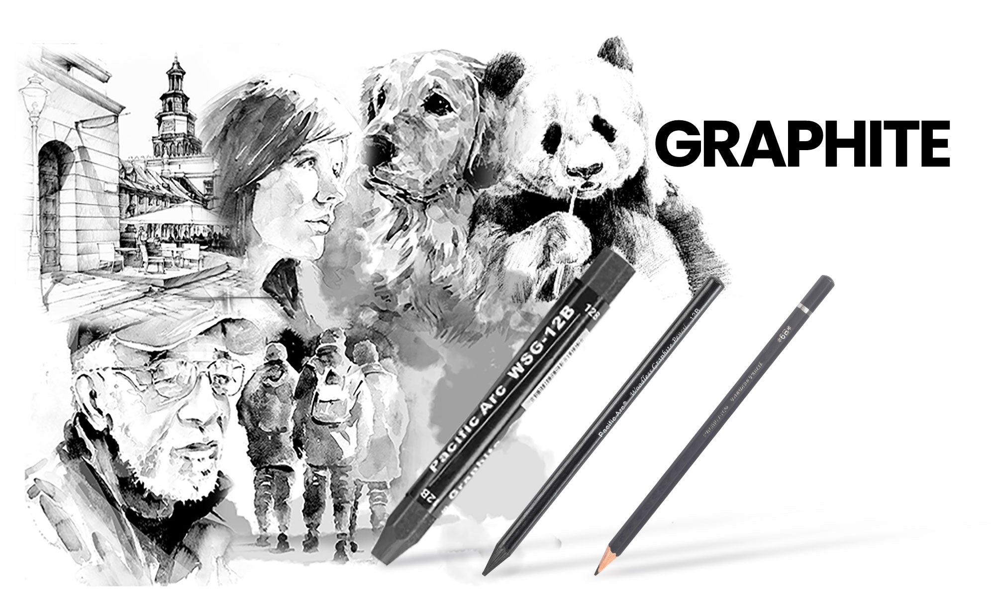 Pro Art Graphite Sketch Pencil Set 4pc Carded