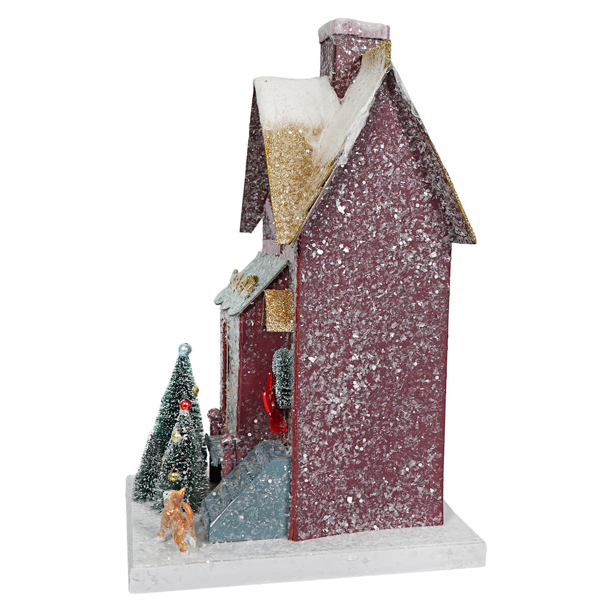 Petite Pink House With Deer – Traditions