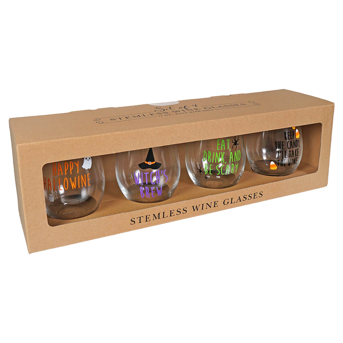 Home Decorators Collection 27391020006 Genoa 18.5 oz. Lead-Free Crystal Stemless Wine Glasses (Set of 8)