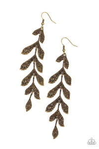 Lead From the FROND - Brass Paparazzi Earrings (#4841)