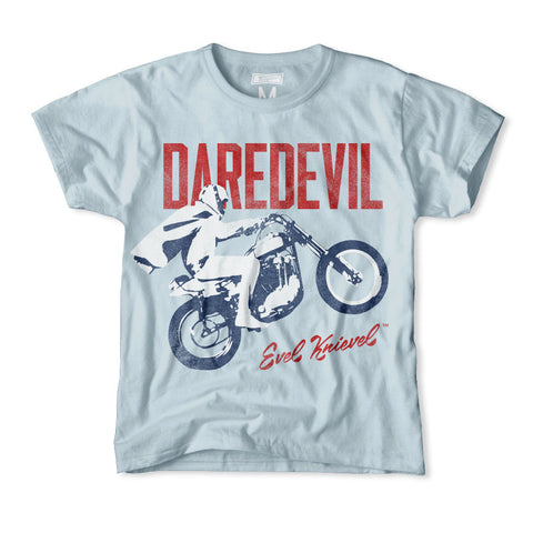 Evel Knievel Daredevil Kids T-Shirt by Tailgate