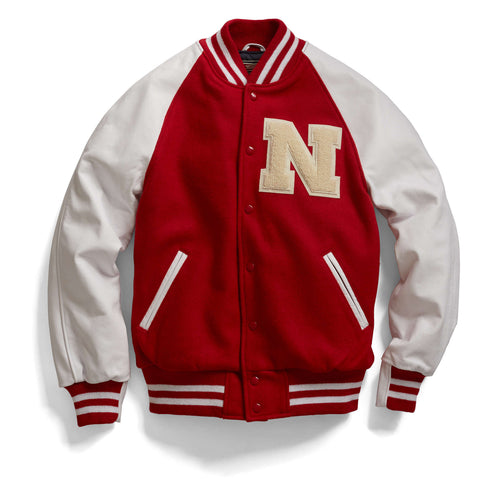 Nebraska Letterman Leather Varsity Jacket by Tailgate