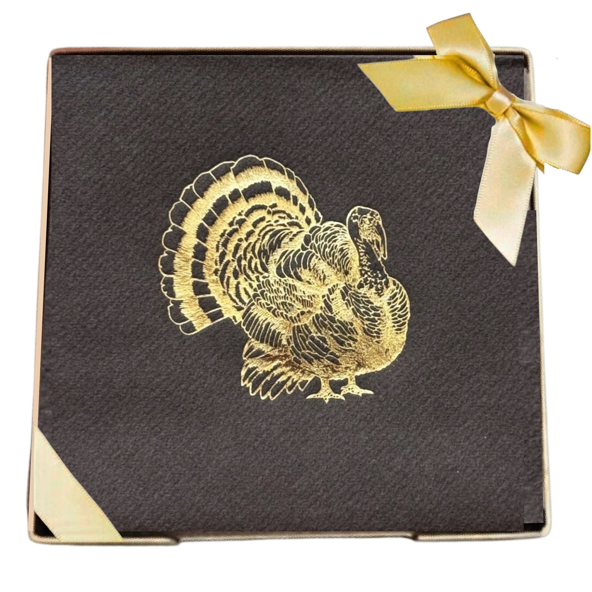 Turkey Brass Plated Cocktail Napkin Hostess Set
