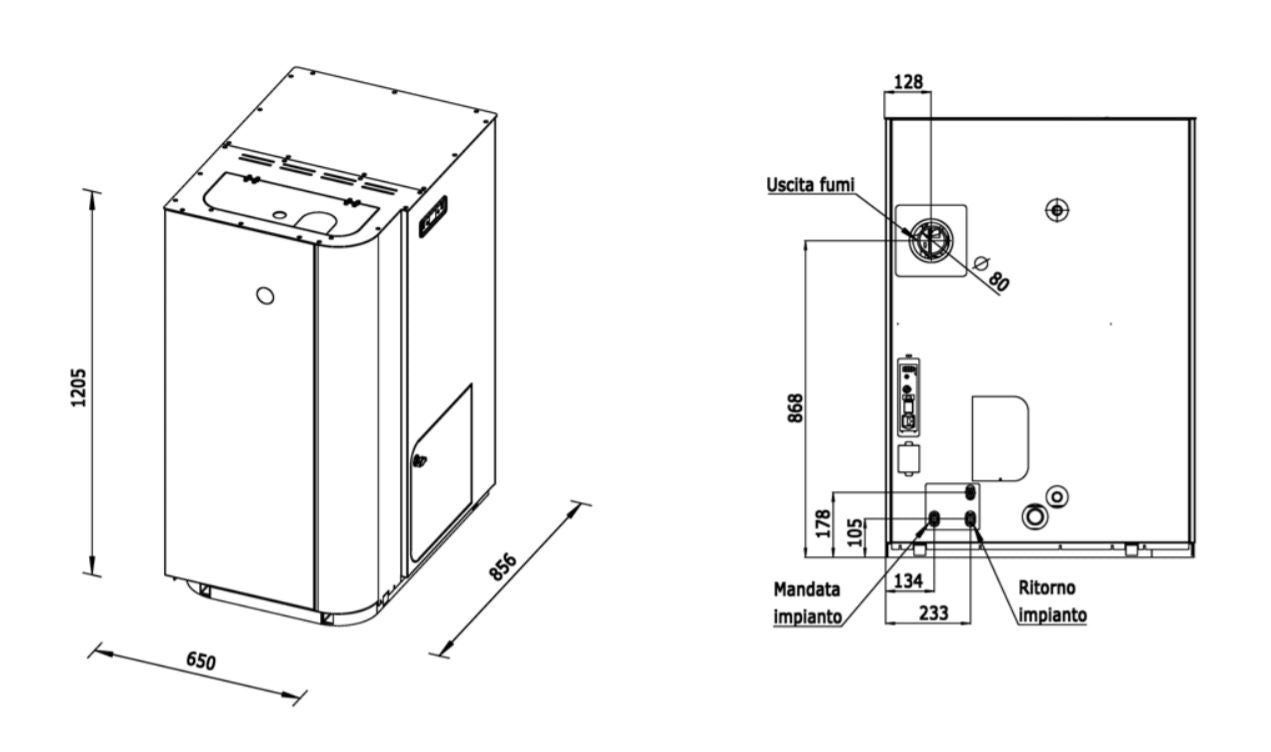 Termoboiler Mini misure attacchi