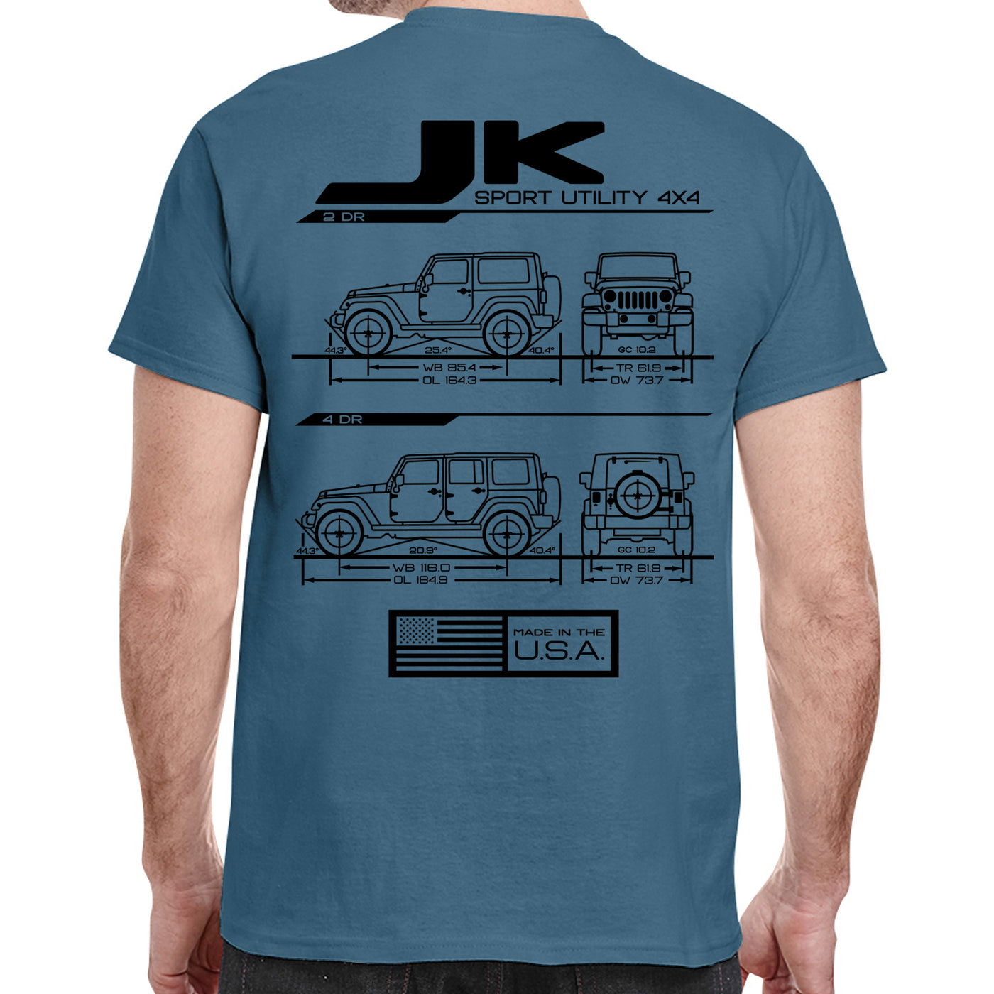 Jeep JK Blueprint T-Shirt – Offroad Outfitter Apparel