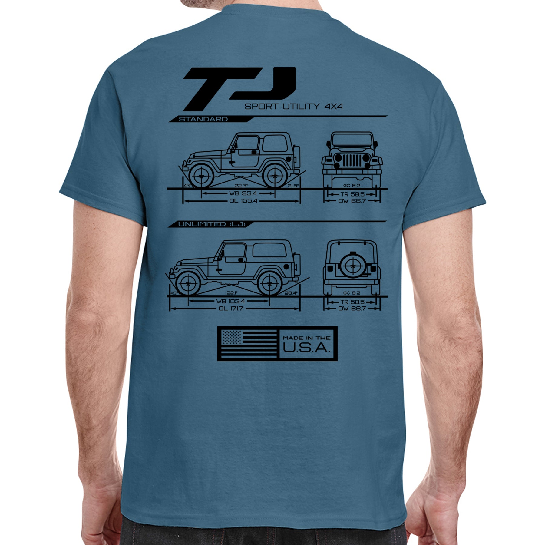 Jeep TJ/LJ Blueprint T-Shirt – Offroad Apparel