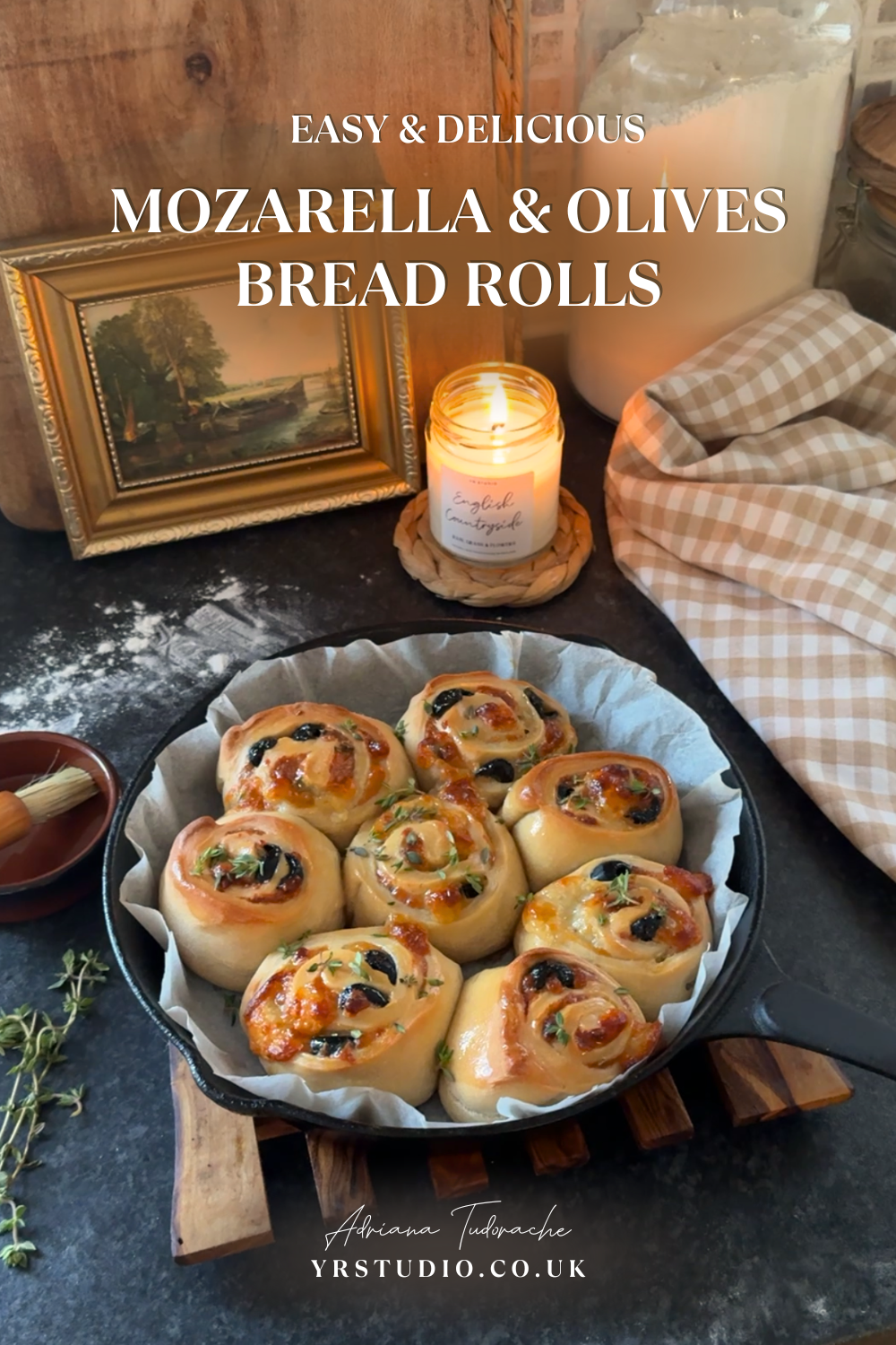Mozzarella and olives bread rolls recipe