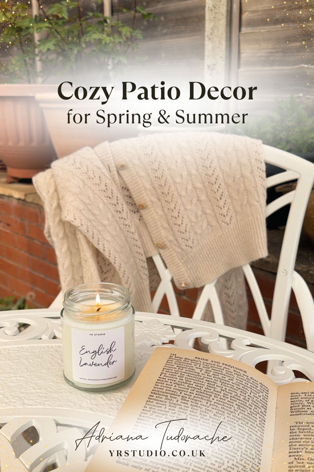 Cozy cottag style patio candles