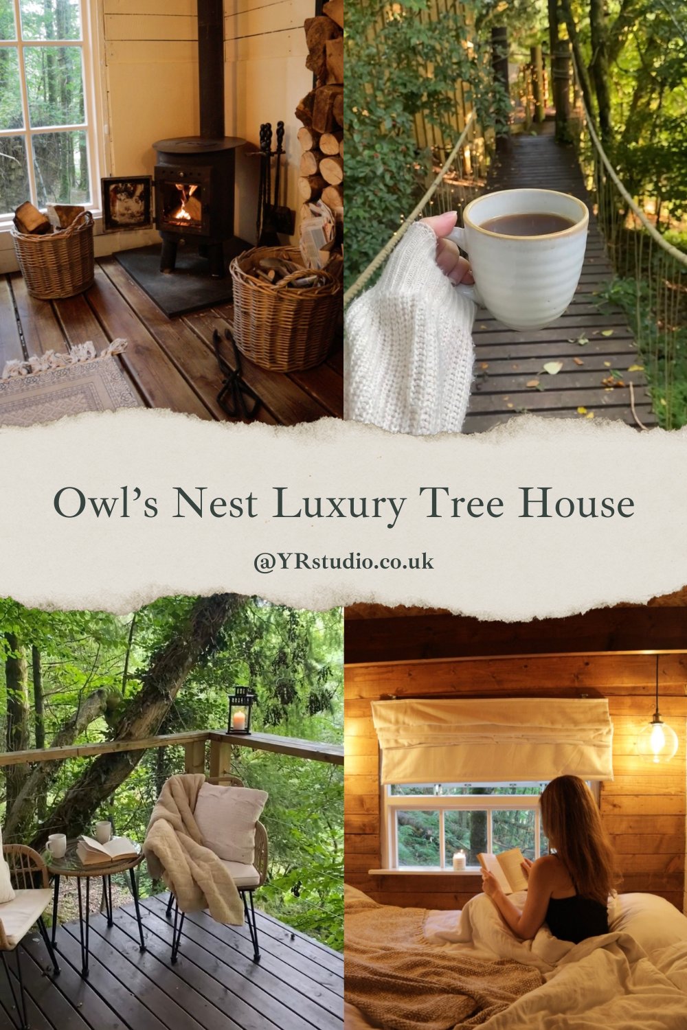 owl's nest luxury tree house in Wales, AirBNB stay