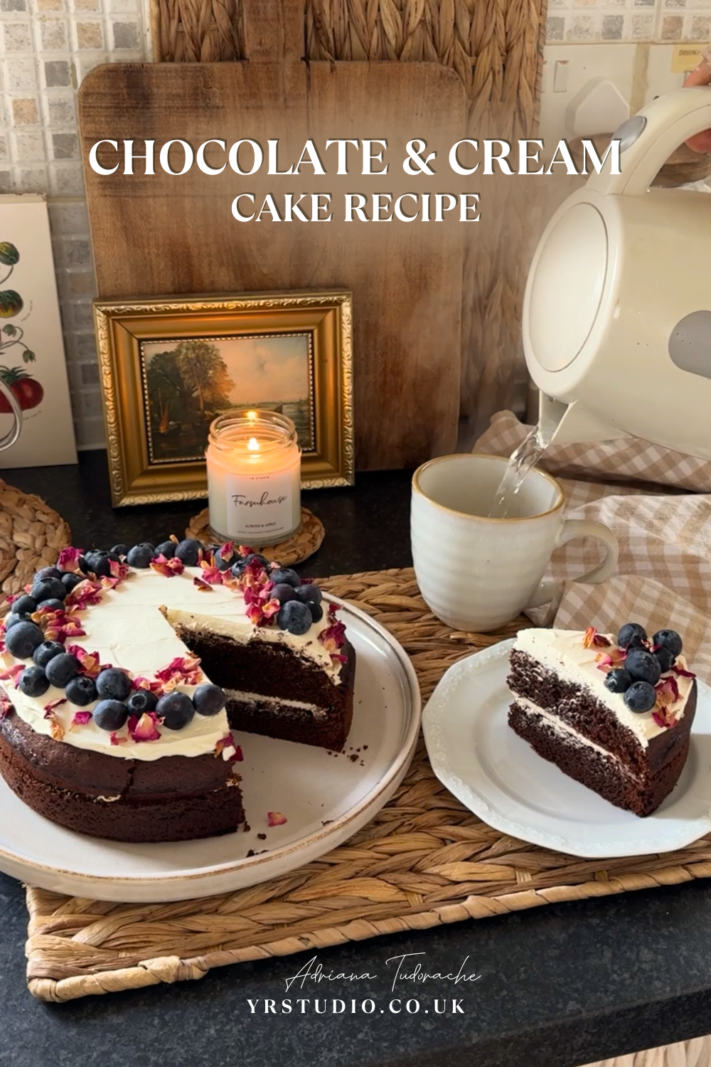 Easy Chocolate & Cream Cake Recipe - Rich & Moist