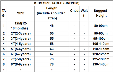 dress size for 7 years old girl