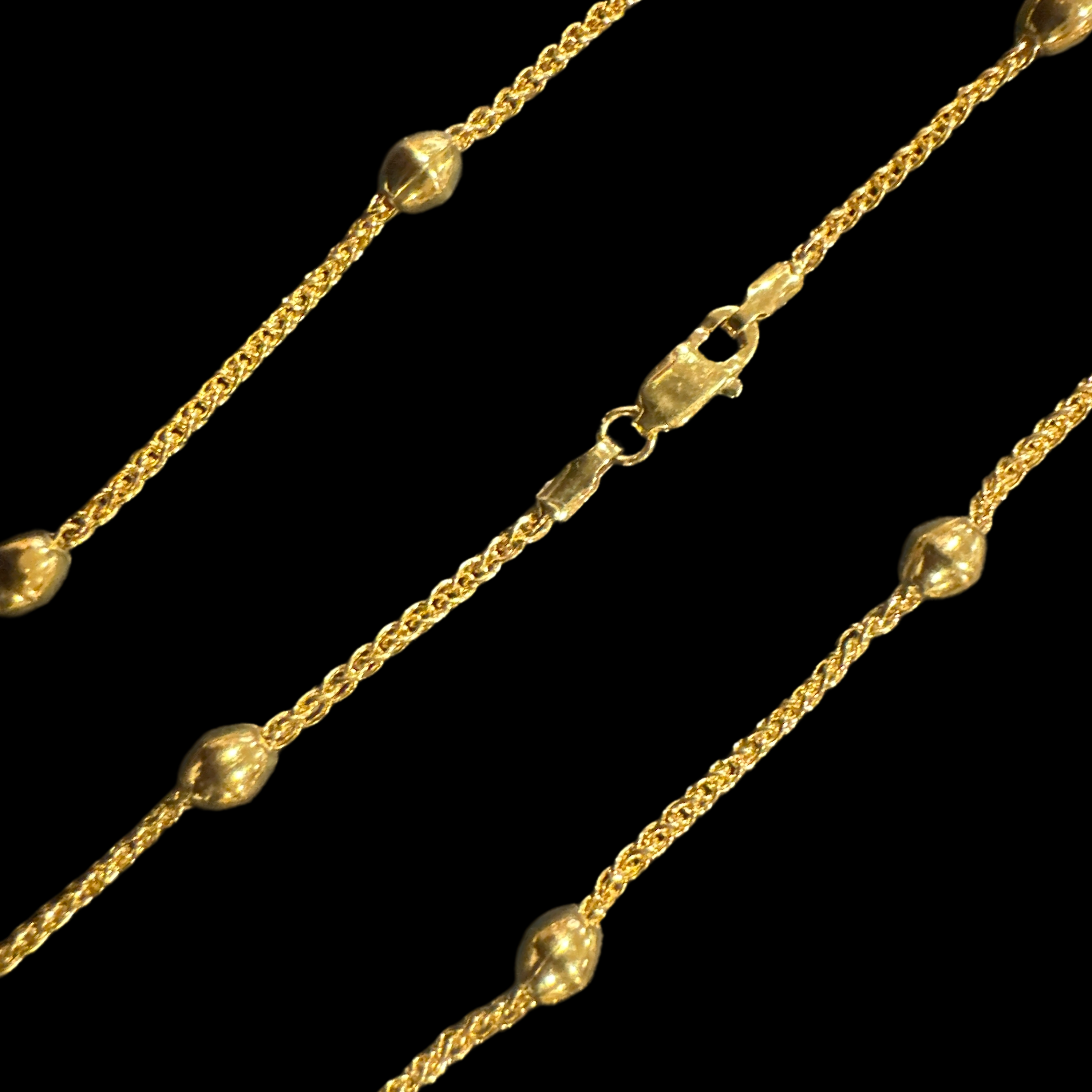 916 Twenty Two Karat (22K) Hallmarked Gold 1.5MM Designer Ball Chain - Design#06