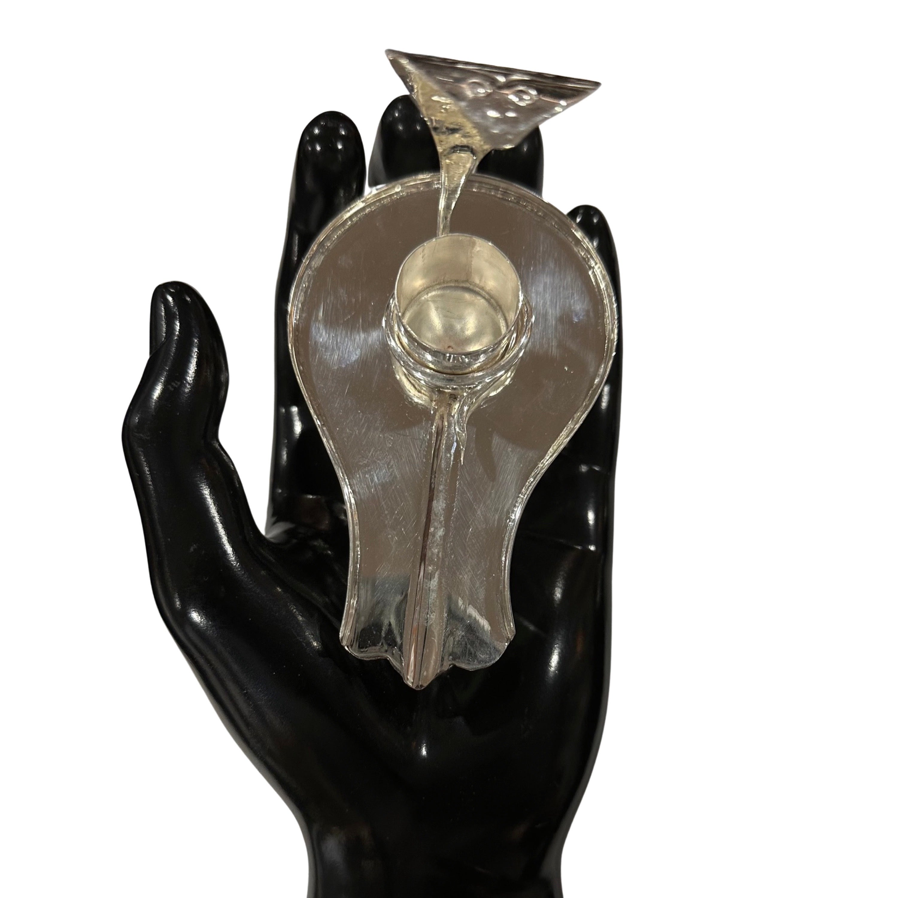 925 Sterling Silver Shiva Lingam Base (Figurine #14)