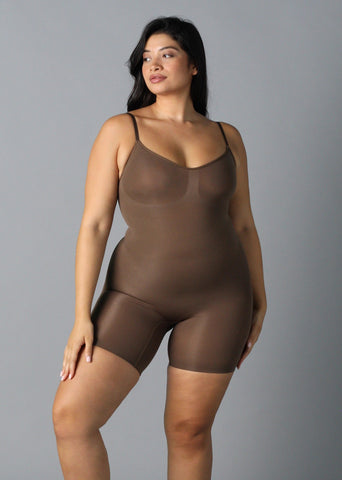 SMOOTH & SHAPE SEAMLESS BODYSUIT - BROWN