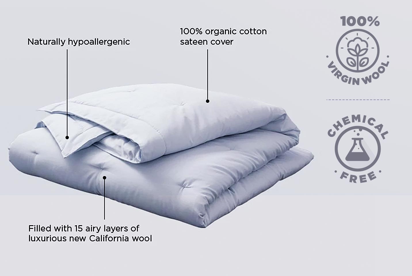 Natural Dual-Weight Wool Comforter