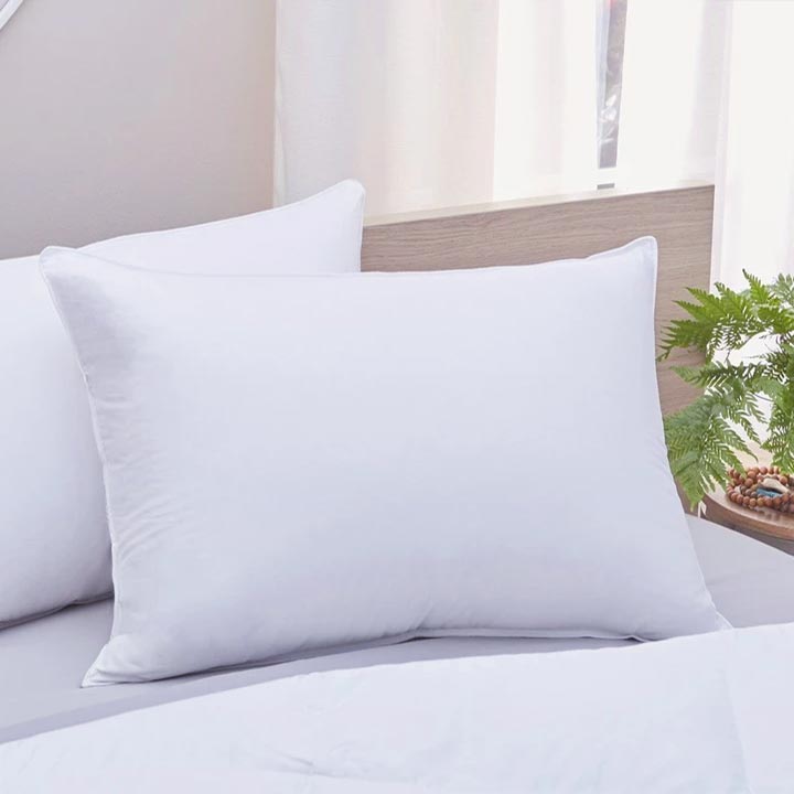 Sateen White Goose Down Pillow